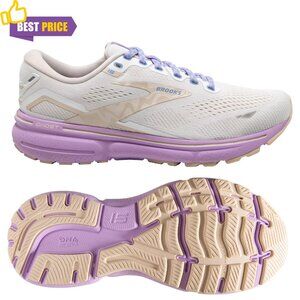 SALE Brooks Women's Empower Her Ghost 15 Running Shoes, White Lavender For Women